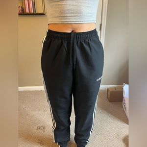 Black and white adidas track pants size small